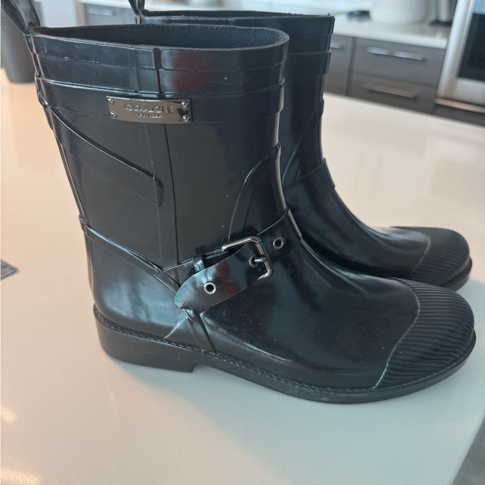 Coach Black Rain Boots